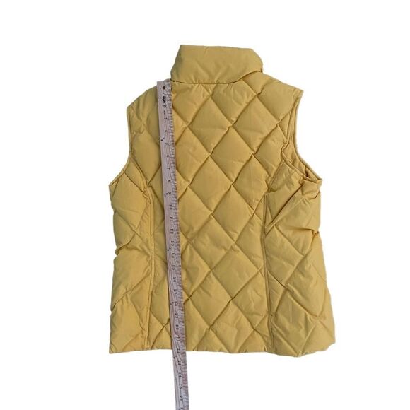 Lands' End Puffer Vest Down Filled Diamond Quilt Mineral Yellow Women's XS 2-4 - Picture 8 of 9